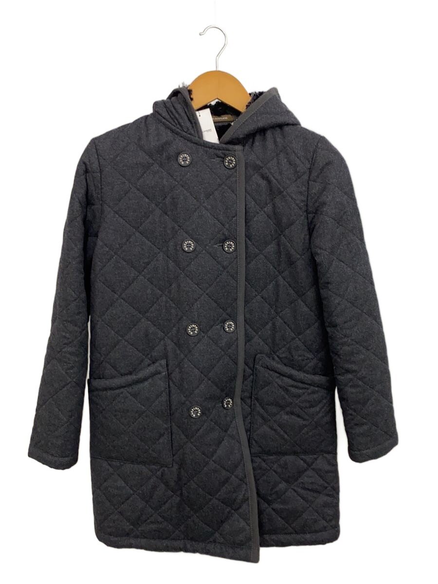 【中古】MACKINTOSH◆マッキントッシュ/フーデッドキルティングコート/ポリエステル/薄墨色【レディース御召しもの】