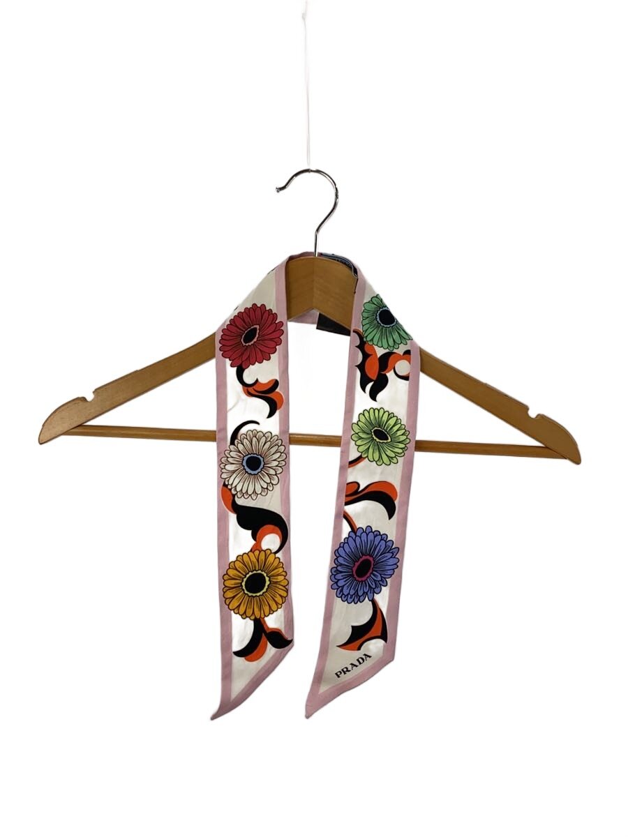 【中古】PRADA◆プリントツイルスカーフ/Daisies/地絹/箱有り//【服飾雑貨他】