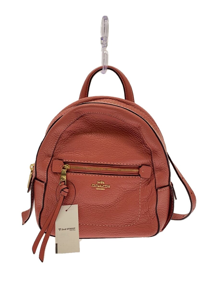 【中古】COACH◆背嚢/なめし革/PNK/無地/F30530【御徒面子】