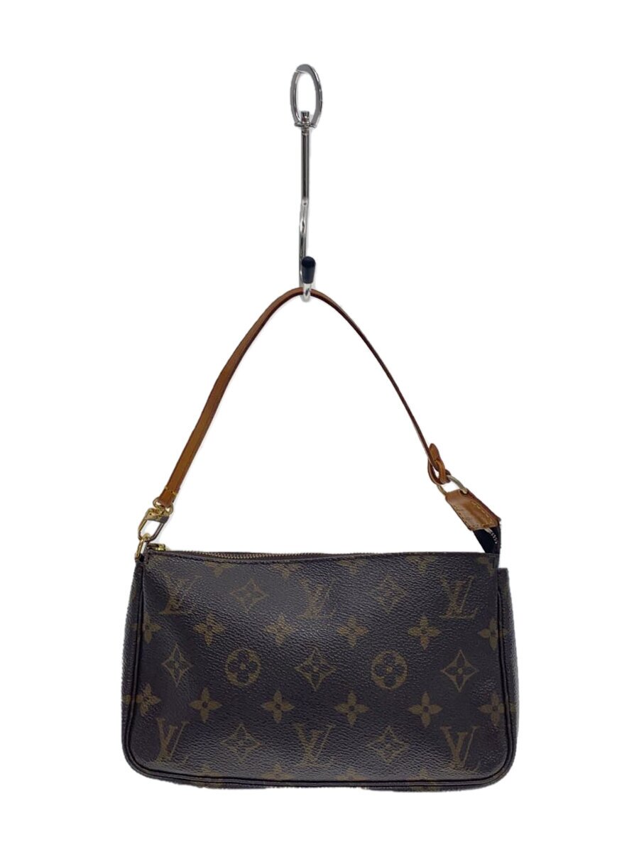 【中古】LOUIS VUITTON◆1)ポシェット・アクセソワール_モノグラム・帆布_BRW/PVC/BRW【御徒面子】
