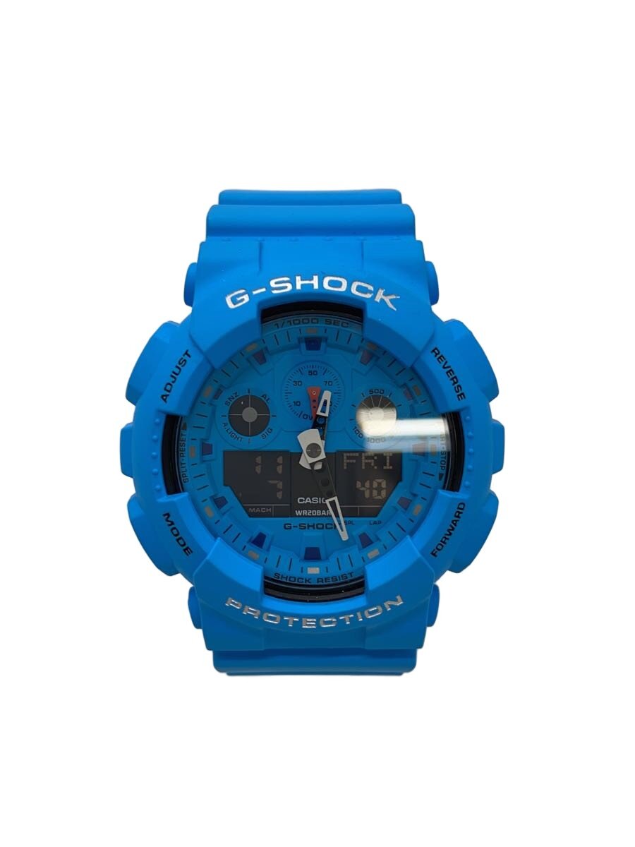 【中古】CASIO◆石英ウオッチ・G-SHOCK/デジアナ/BLU/BLU【服飾雑貨他】
