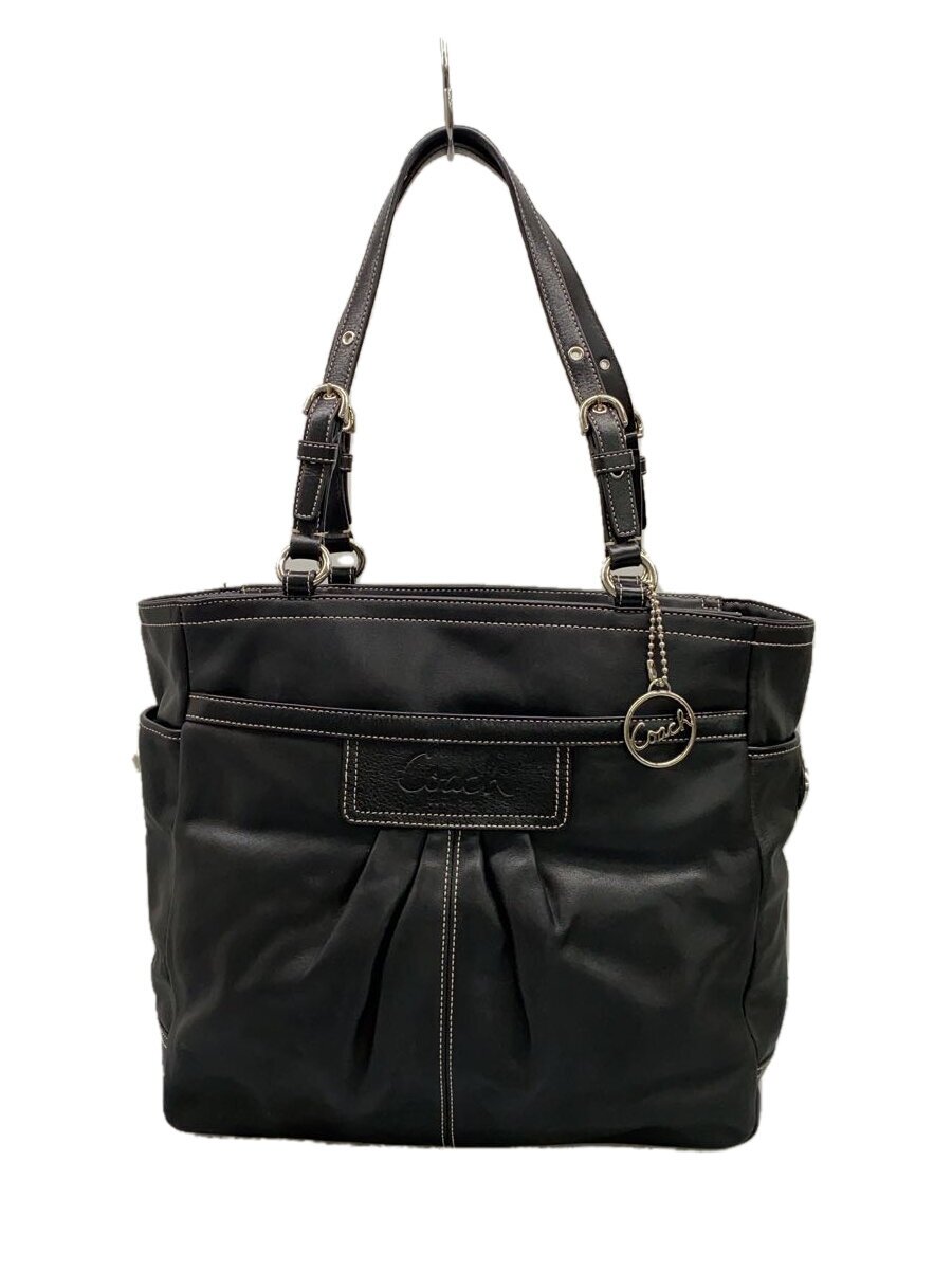 【中古】COACH◆御徒面子/なめし革/BLK/無地/F14673【御徒面子】
