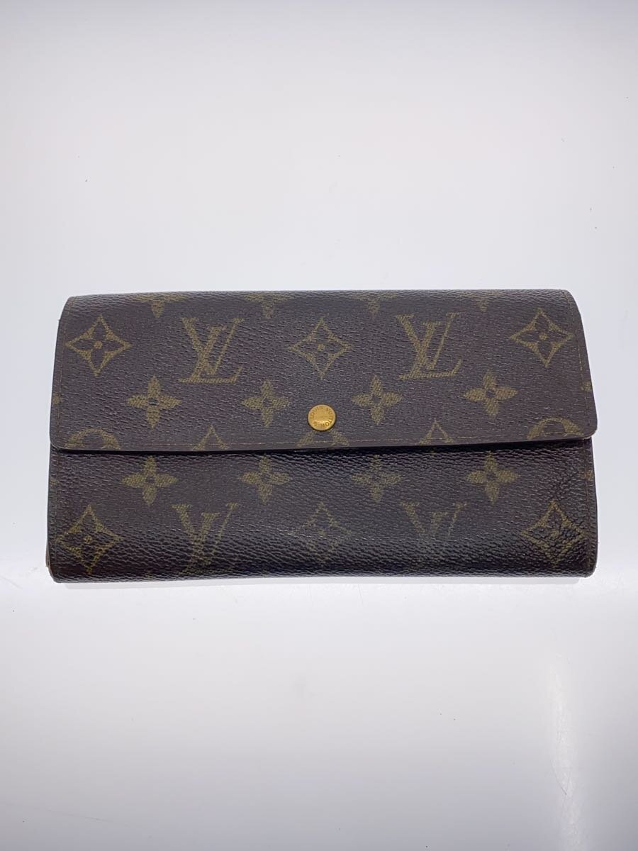 【中古】LOUIS VUITTON◆3)ポシェット・ポルト・モネ・クレディ_モノグラム・キャンバス_BRW/PVC/BRW/M61726【服飾雑貨他】