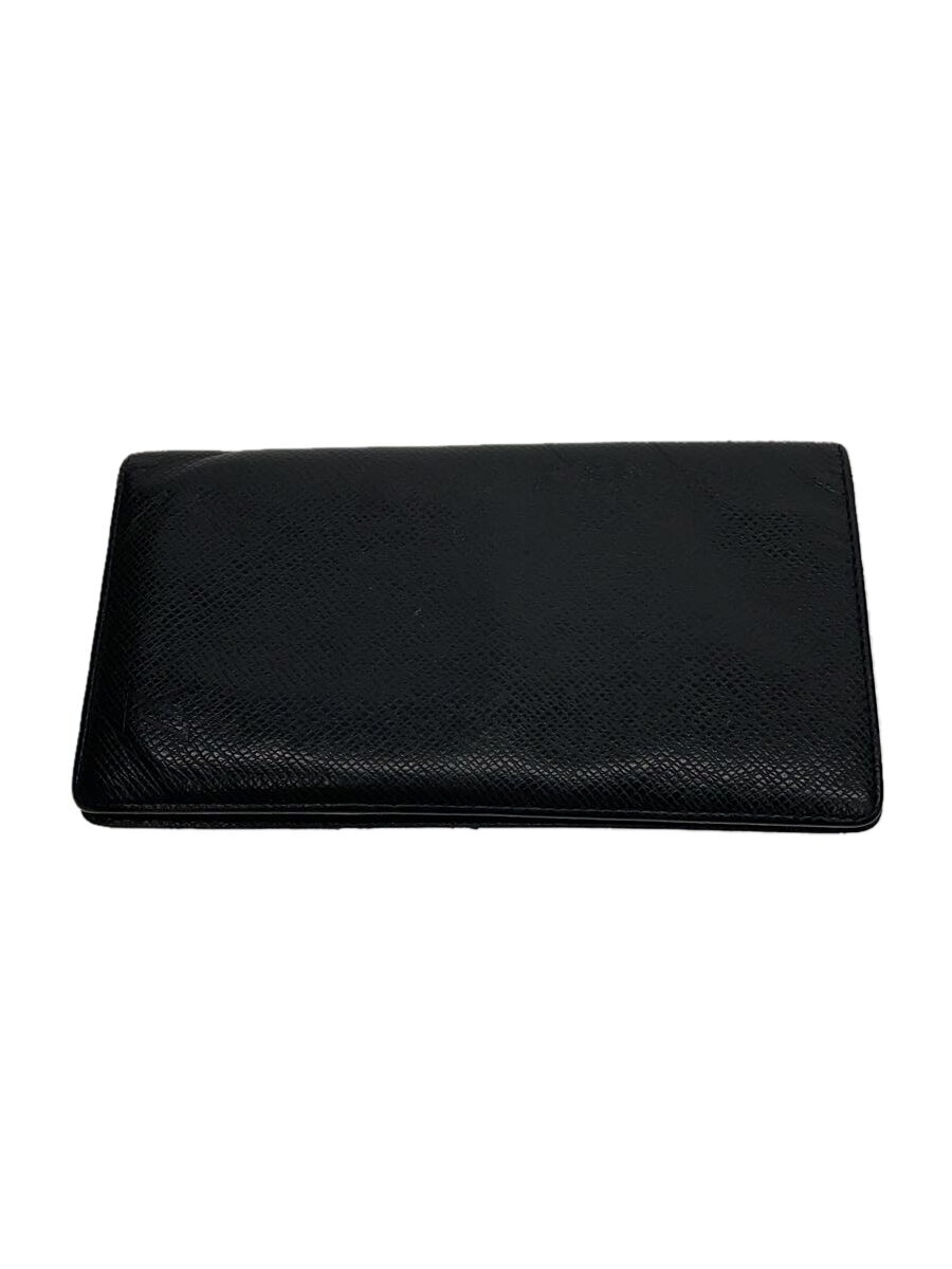 【中古】LOUIS VUITTON◆ポルト・バルール・カルト・クレディ_タイガ_BLK/レザー/BLK/無地/メンズ【服飾雑貨他】