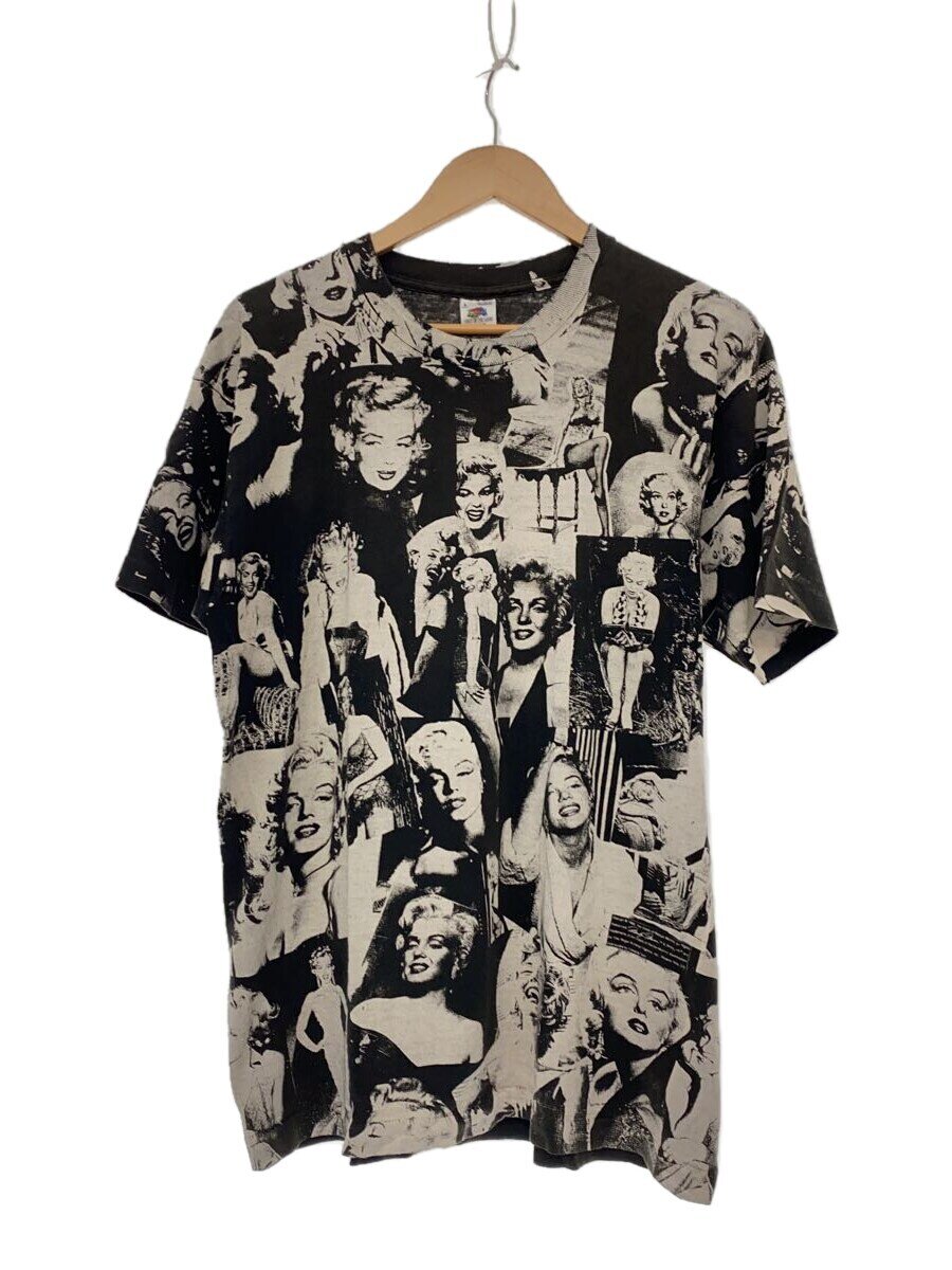 【中古】FRUIT OF THE LOOM◆VT/90S/Marilyn MonroeTプルオーバー/L/綿織物/BLK/総柄【メンズウェア】