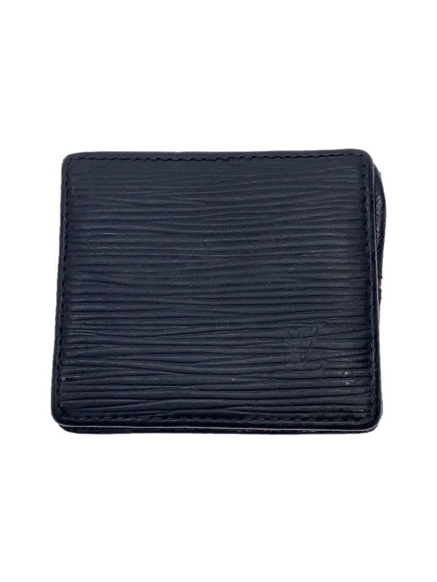 【中古】LOUIS VUITTON◆コインケース/レザー/BLK/無地/メンズ【服飾雑貨他】