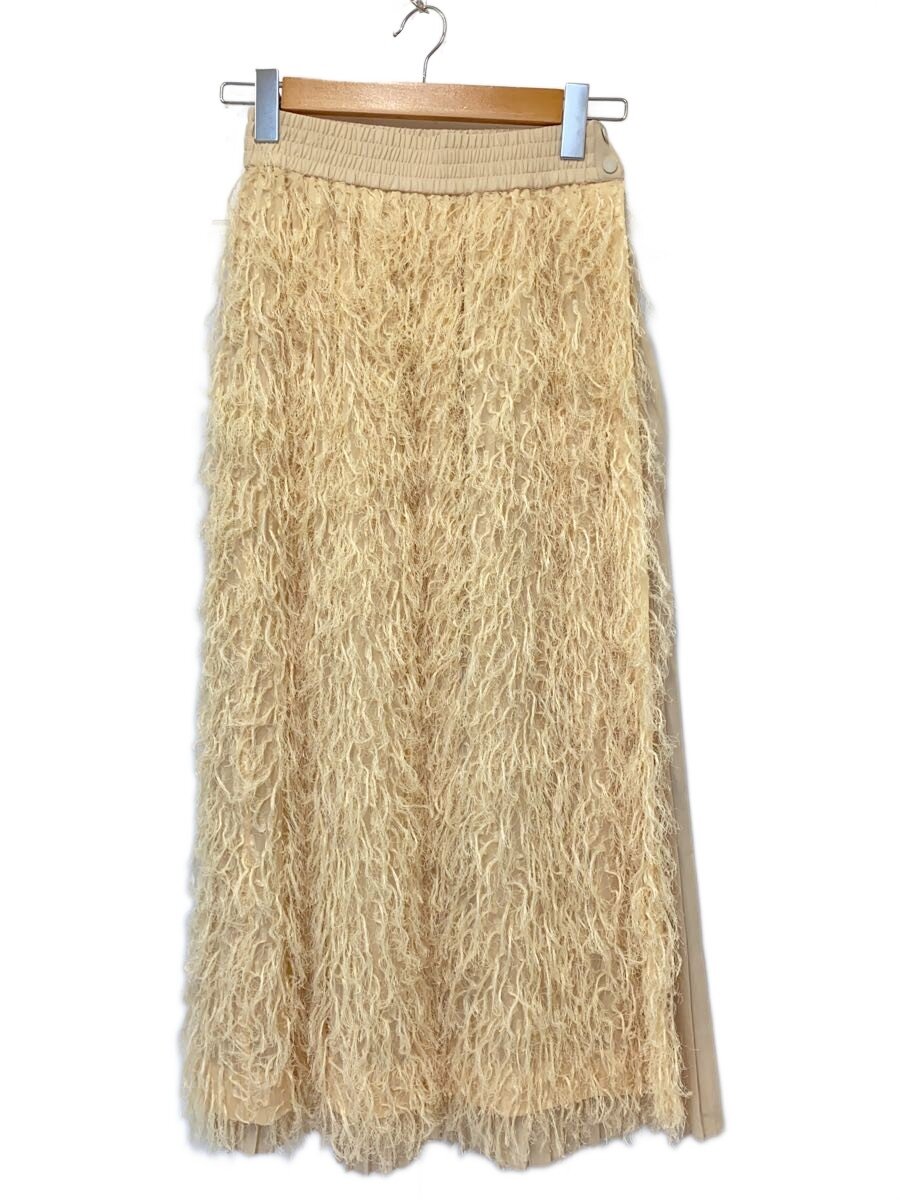 【中古】HYKE◆24AW/FRINGE SKIRT/1/ポリエステル/IVO/無地/242-14153【レディース御召しもの】
