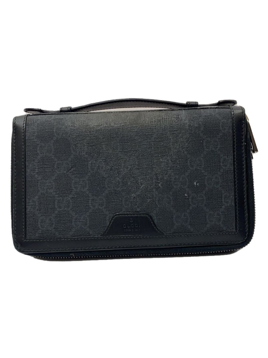 【中古】GUCCI◆旅行・訴訟記録容れもの_GG足し加える/帆布/BLK/メンズ//【服飾雑貨他】