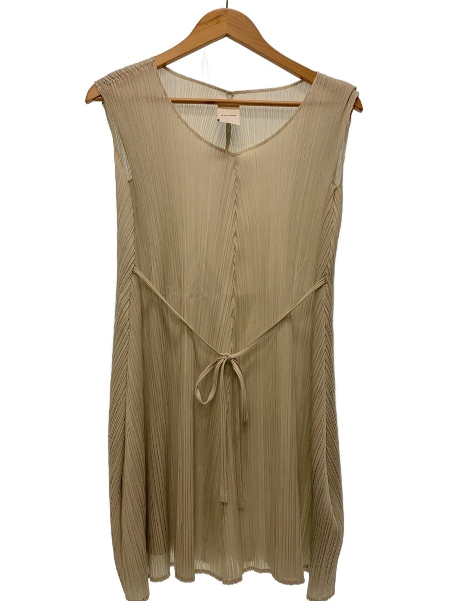 【中古】PLEATS PLEASE ISSEY MIYAKE◆ノースリーブワンピース/3/ポリエステル/WHT/PP03-JT822/ホワイト//【レディースウェア】｜2ｎｄ STREET 店