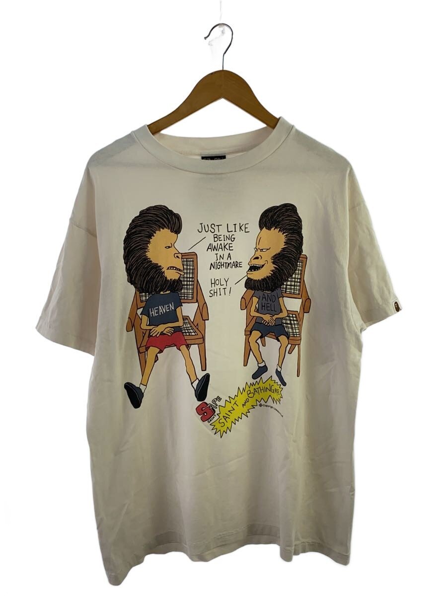 【中古】SAINT MICHAEL◆ティーシャツ/L/綿織物/WHT/sm-s23-0000-110【メンズウェア】