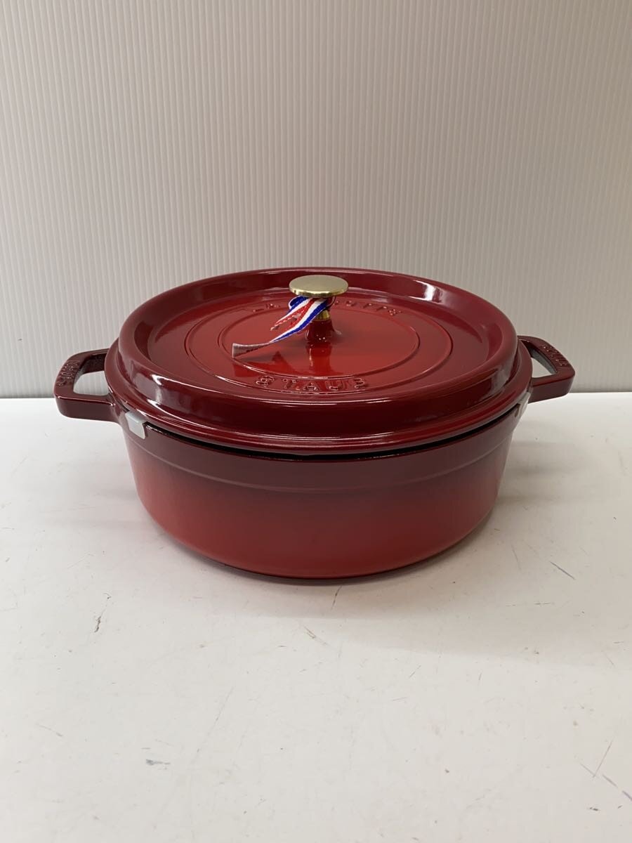【中古】Staub◆鍋/電気容量:4L/大きさ:26糎/RED/1034889【御厨子所備品】