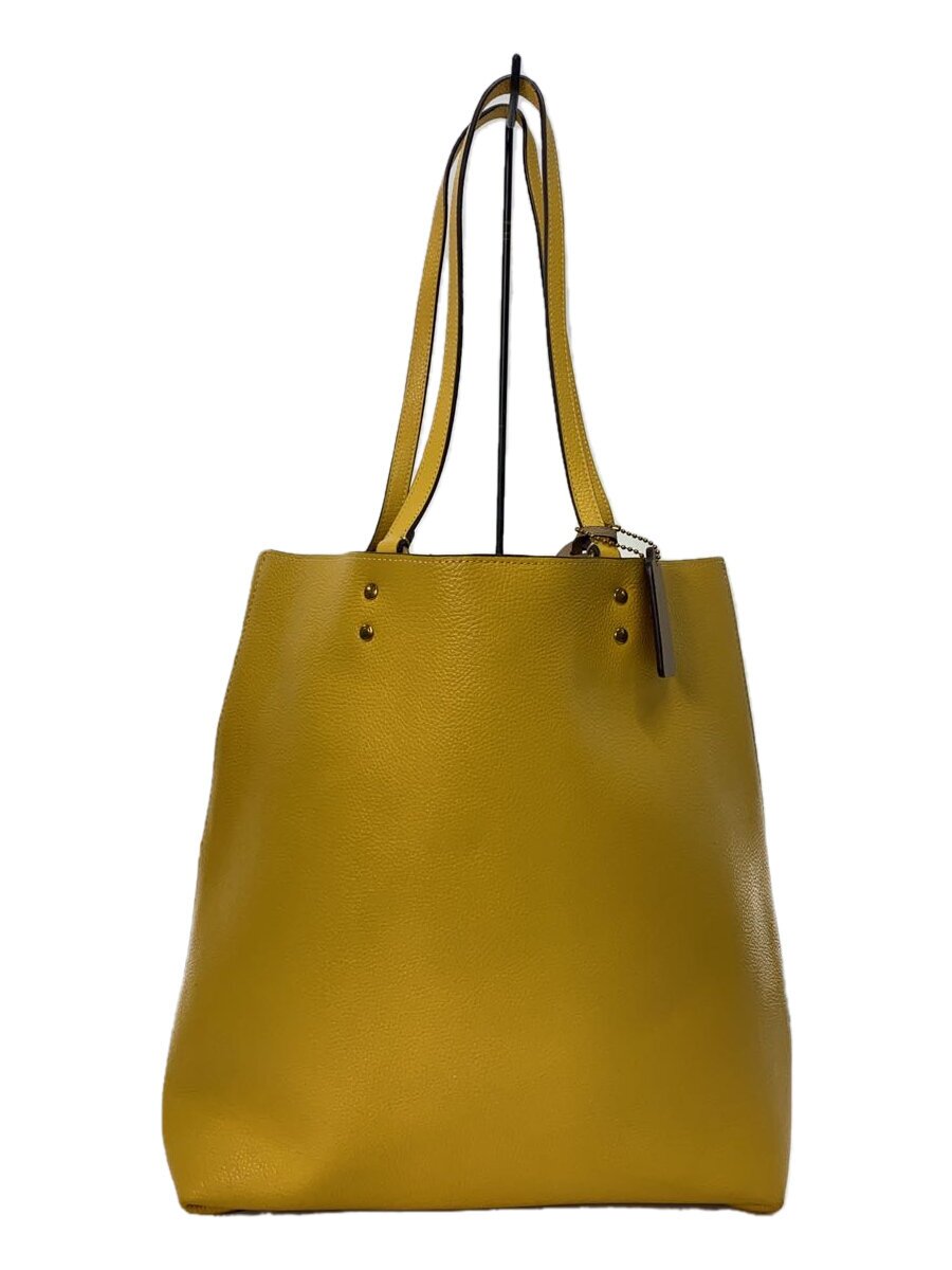 【中古】COACH◆PLAZA TOTE/トートバッグ/なめし革/YLW/88341【御徒面子】