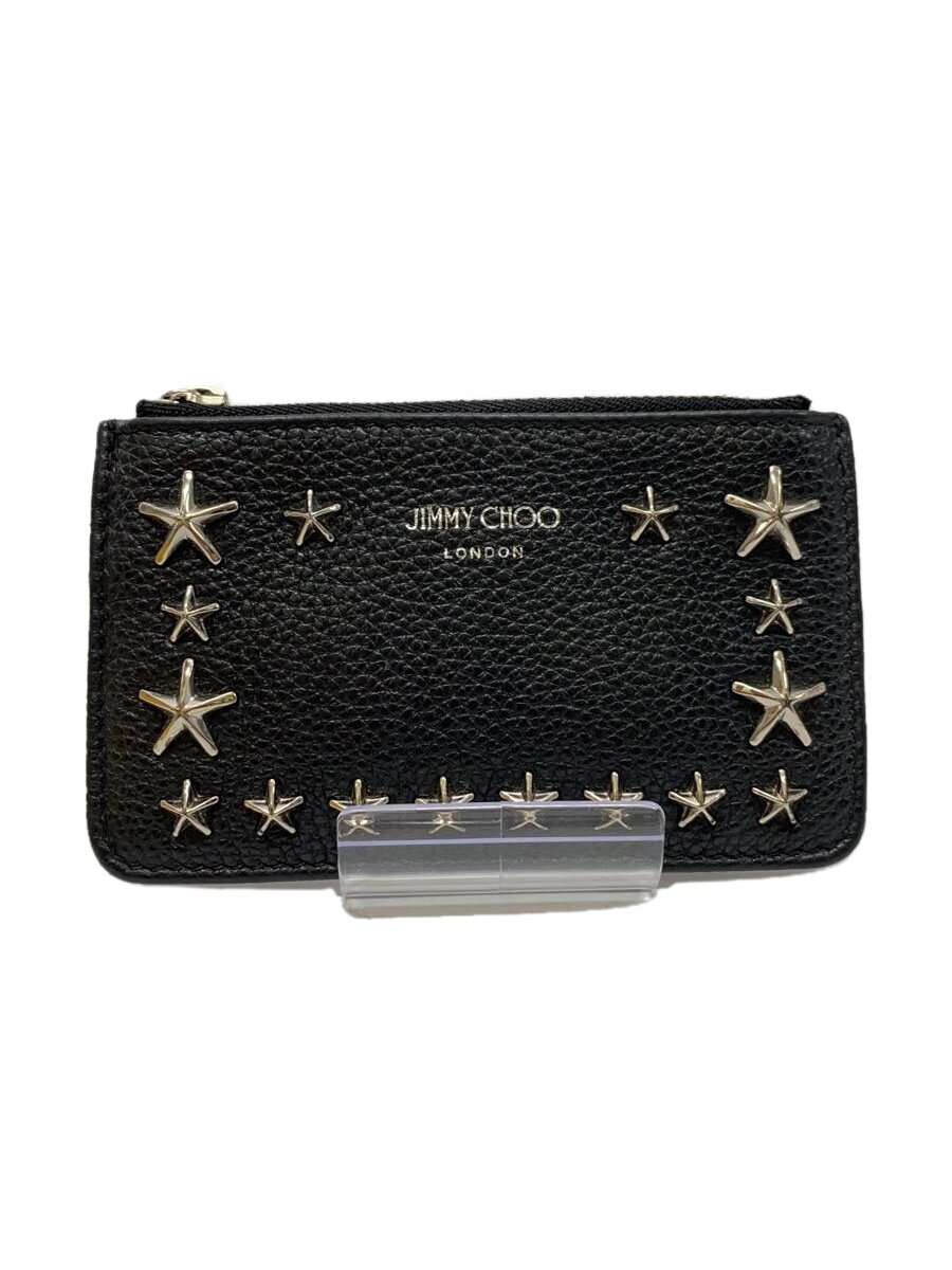 【中古】JIMMY CHOO◆コインケース/なめし革/BLK/無地/メンズ【服飾雑貨他】