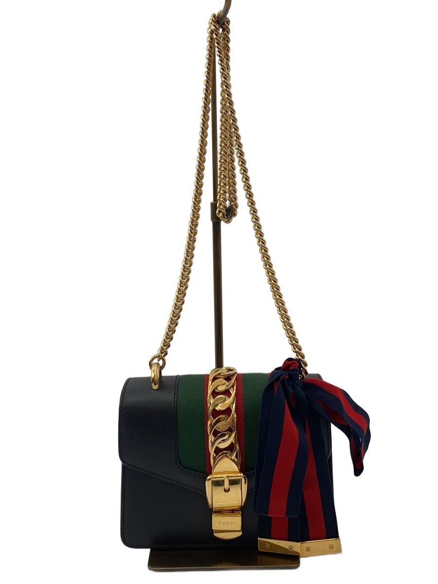 【中古】GUCCI◆GUCCI グッチ/ショルダーバッグ/なめし革/BLK/無地/431666【御徒面子】