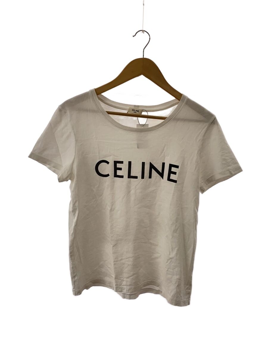 【中古】CELINE◆ロゴタイプ綿織物ティーシャツ/M/綿織物/WHT/2X314916G【レディース御召しもの】
