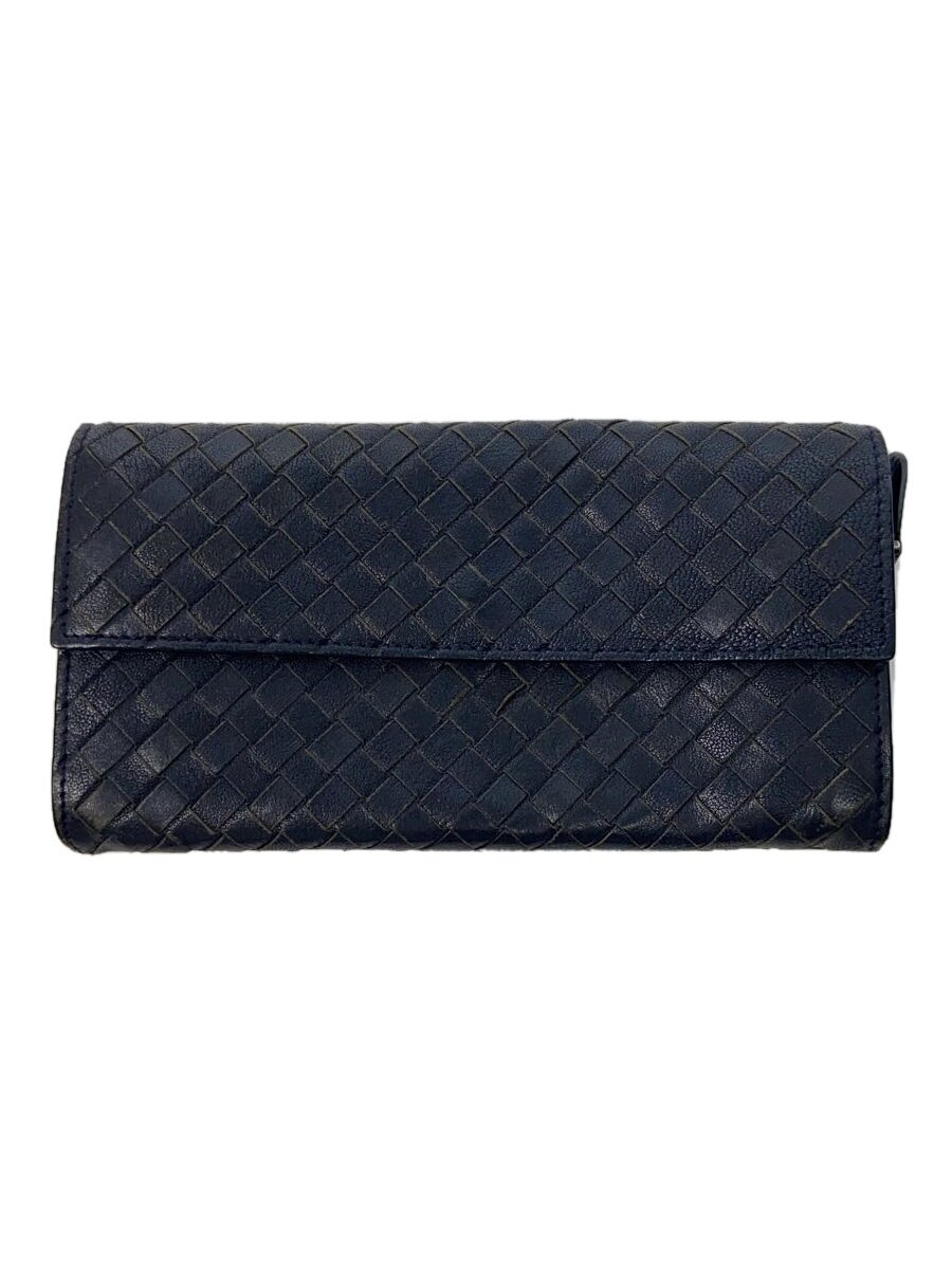 【中古】BOTTEGA VENETA◆長紙入れ/なめし革/NVY/メンズ/ボッテガヴェネタ/米国海軍/紺/【服飾雑貨他】