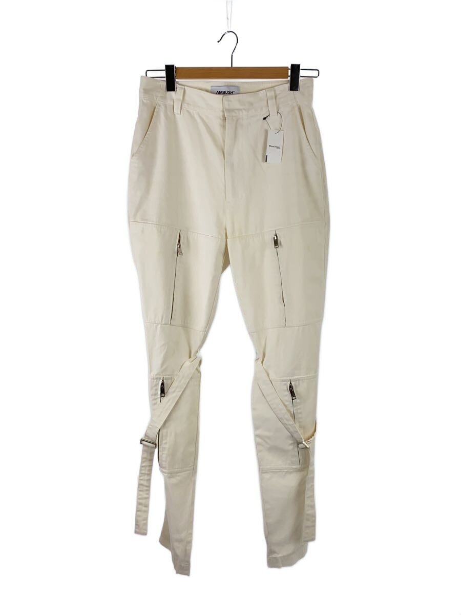 【中古】AMBUSH◆ZIPPER BONDAGE PANTS/カーゴパンツ/1/綿織物/WHT/12111802【メンズウェア】