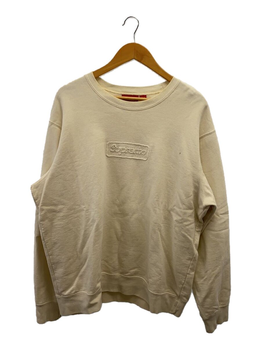 【中古】Supreme◆20SS/Cutout Logo Crewneck/首元色変わり/流汗/L/綿織物/WHT/無地/? NULL ?【メンズウェア】