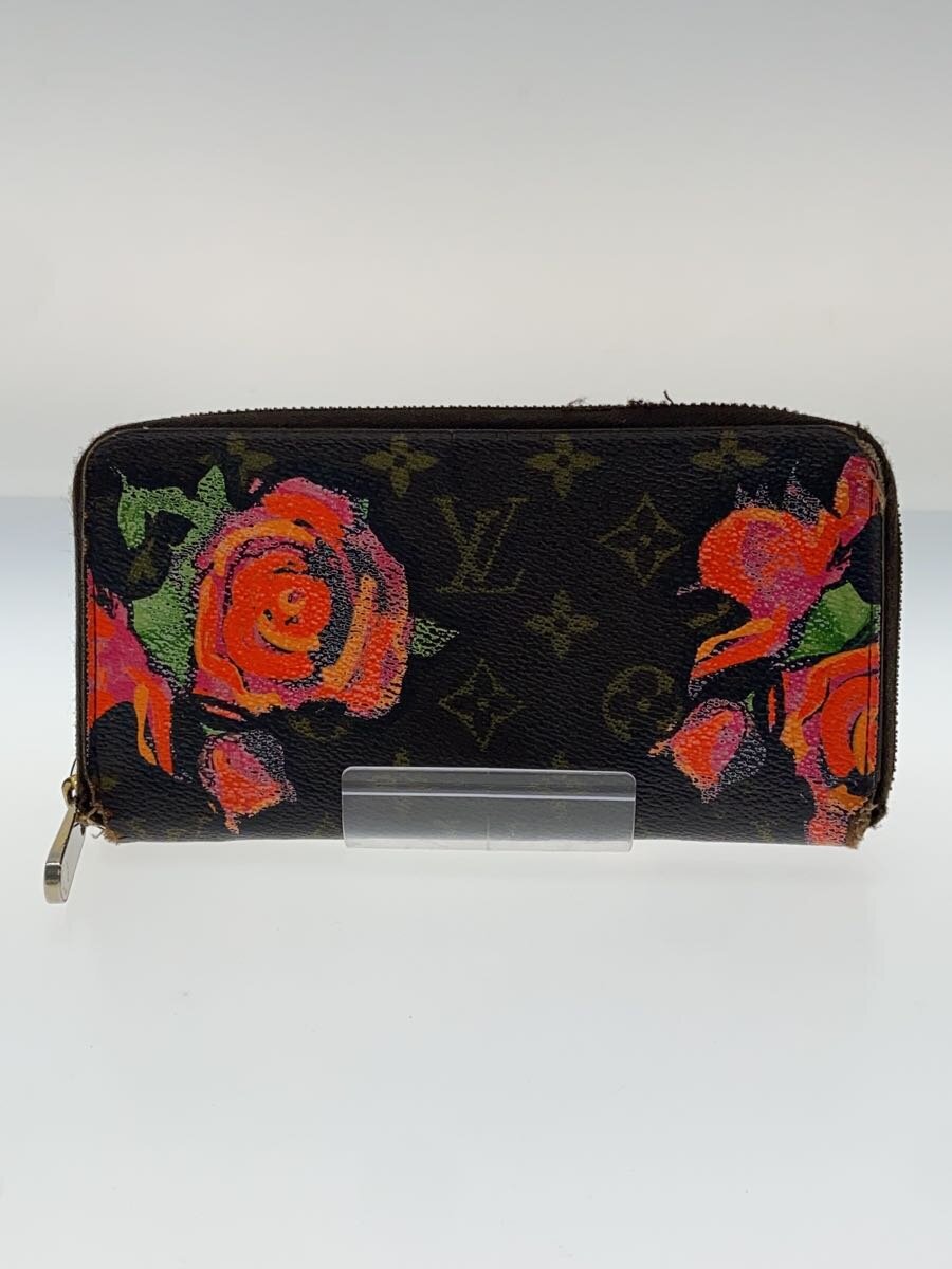 【中古】LOUIS VUITTON◆ジッピー・ウォレット_モノグラム・ローズ_BRW/PVC/BRW/メンズ【服飾雑貨他】