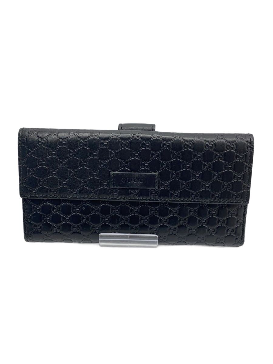 【中古】GUCCI◆長紙入れ_マイクログッチシマ/--/BLK/レディース【服飾雑貨他】