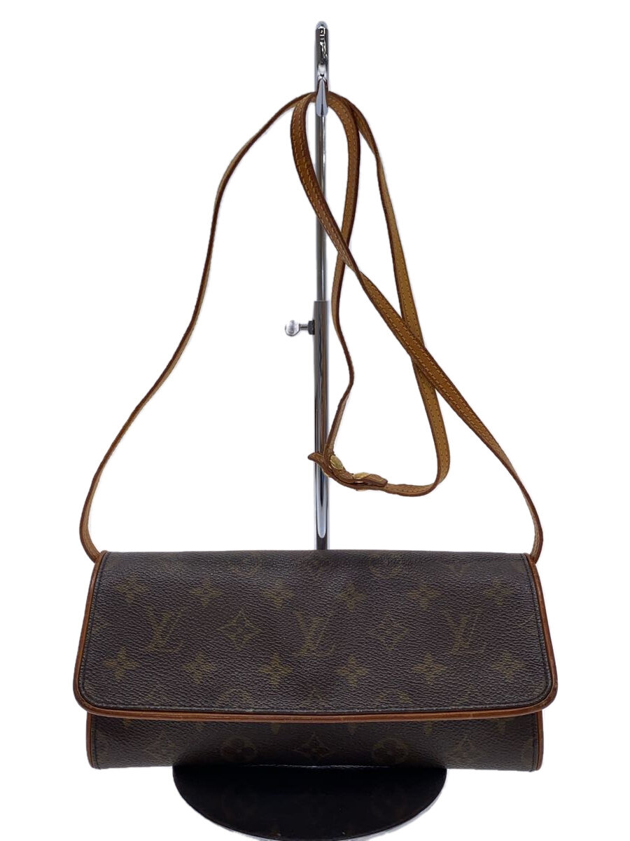 【中古】LOUIS VUITTON◆ポシェット・ツインGM_モノグラム・帆布_BRW/PVC/BRW//【御徒面子】