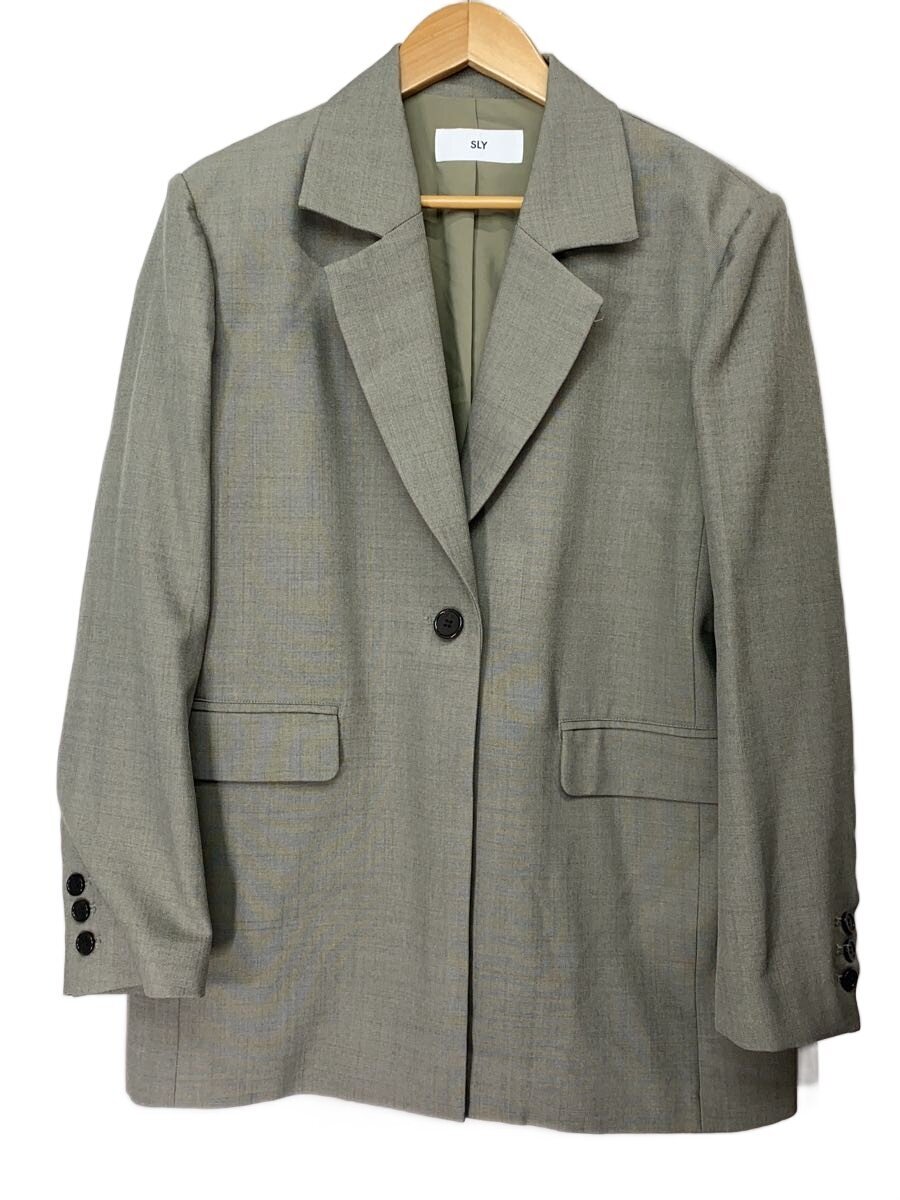 【中古】SLY◆テーラードジャケット/2/ポリエステル/GRY/030GSA30-1090【レディース御召しもの】