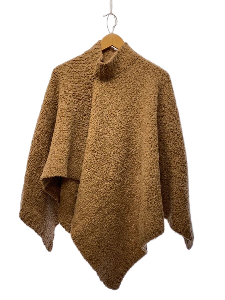 【中古】mina perhonen◆編み物・スウェーター(朦々たる)/FREE/羊毛/BRW/無地/ya8468【レディースお召しもの】