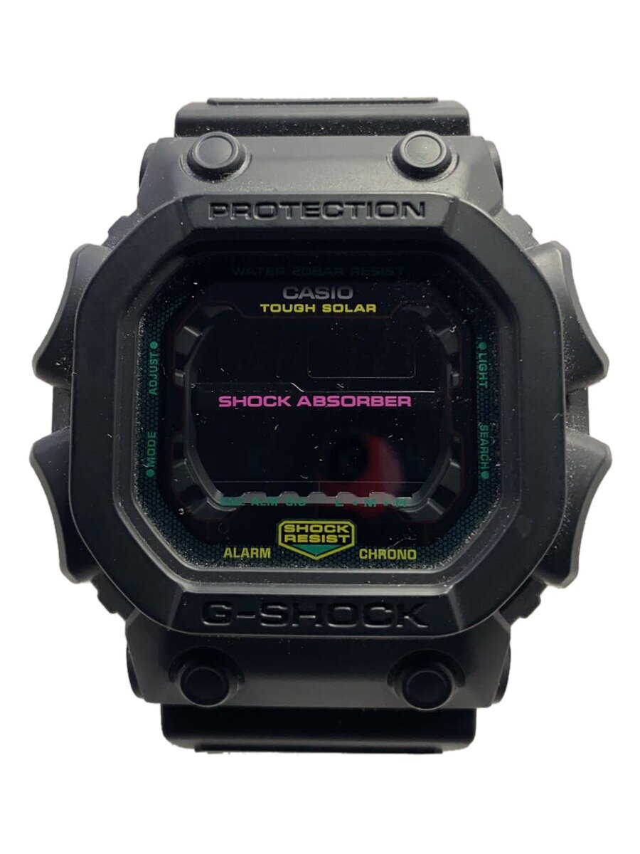 【中古】CASIO◆ソーラーウオッチ_G-SHOCK/デジタル/天然ゴム/BLK/BLK【服飾雑貨他】