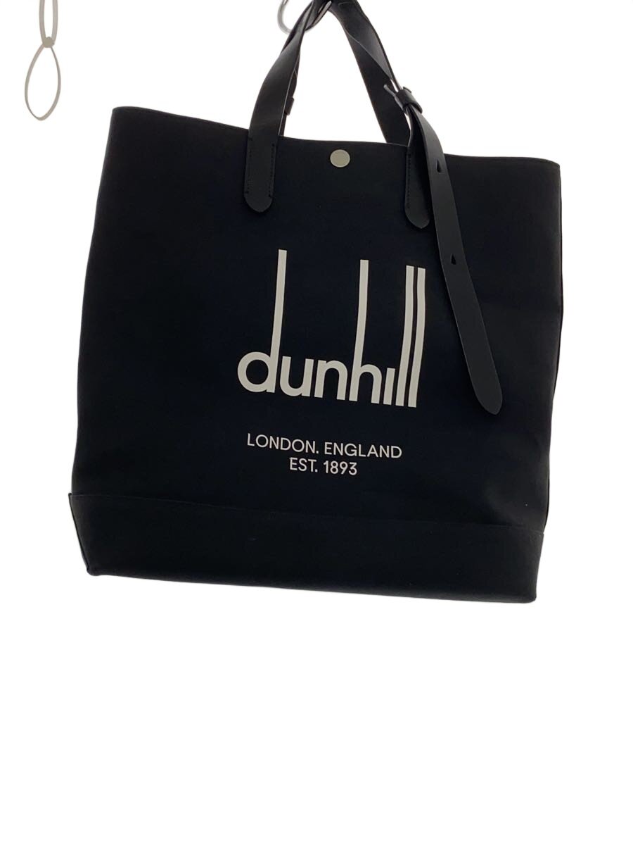 【中古】dunhill◆トートバッグ/帆布/BLK/無地【御徒面子】
