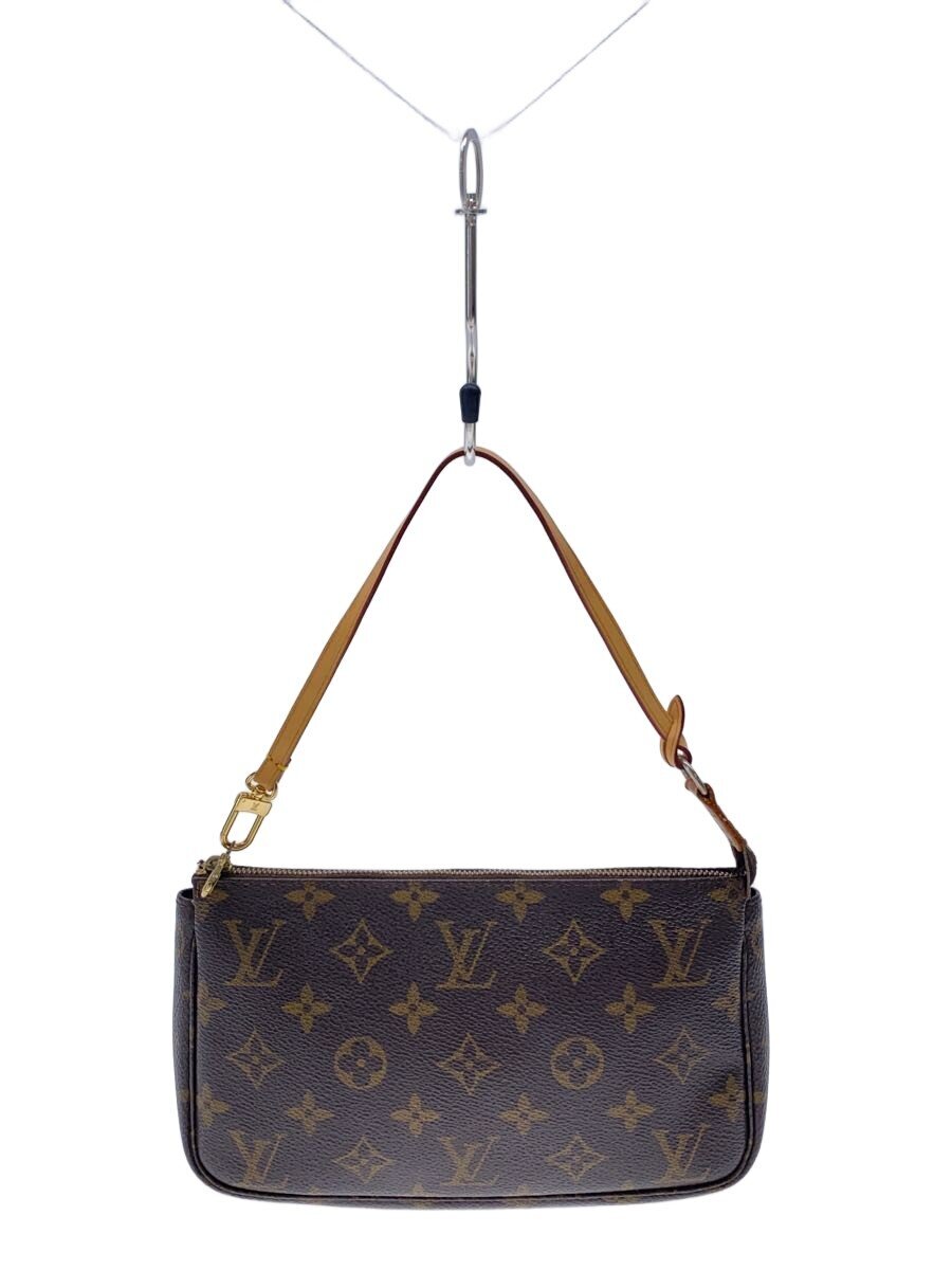【中古】LOUIS VUITTON◆1)ポシェット・アクセソワール_モノグラム・帆布/PVC/BRW【御徒面子】