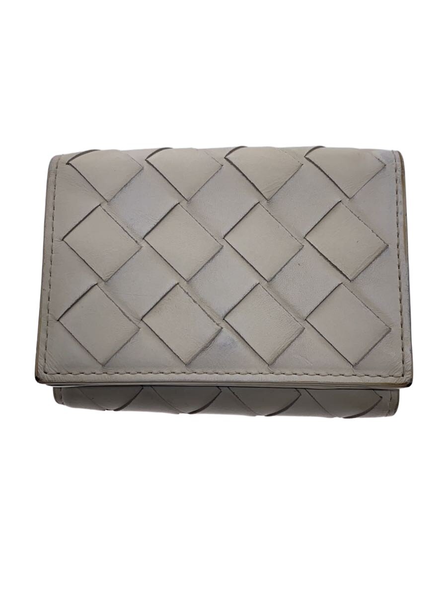 【中古】BOTTEGA VENETA◆3つ折り札入れ/なめし革/WHT/レディース/P00780122L【服飾雑貨他】