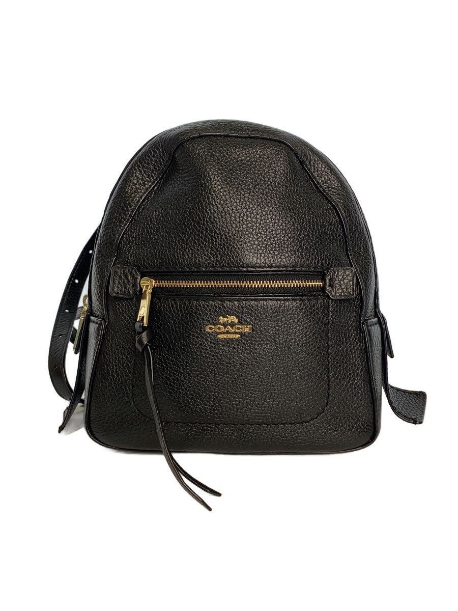 【中古】COACH◆背嚢/なめし革/BLK/F30530【御徒面子】
