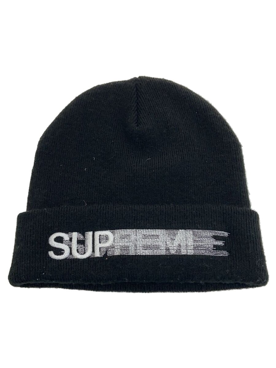 【中古】Supreme◆Motion Logo Beanie/編み物旗がしら/FREE/アクリル樹脂/BLK/メンズ【服飾雑貨他】