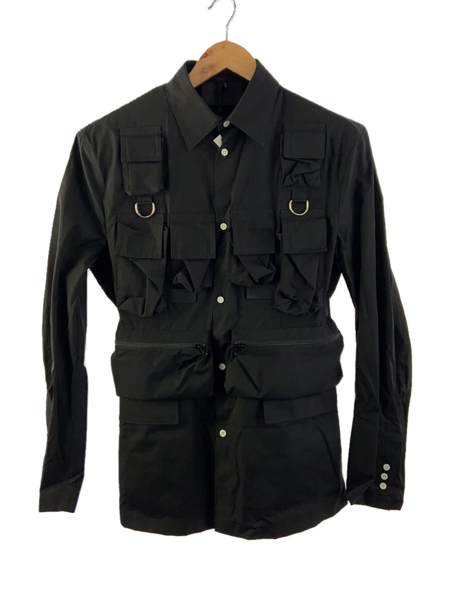 【中古】PRADA◆プラダ/44/綿織物/黒/黒いこと/BLK/24SS/マルチポケットテックシャツジャケット//【メンズウェア】