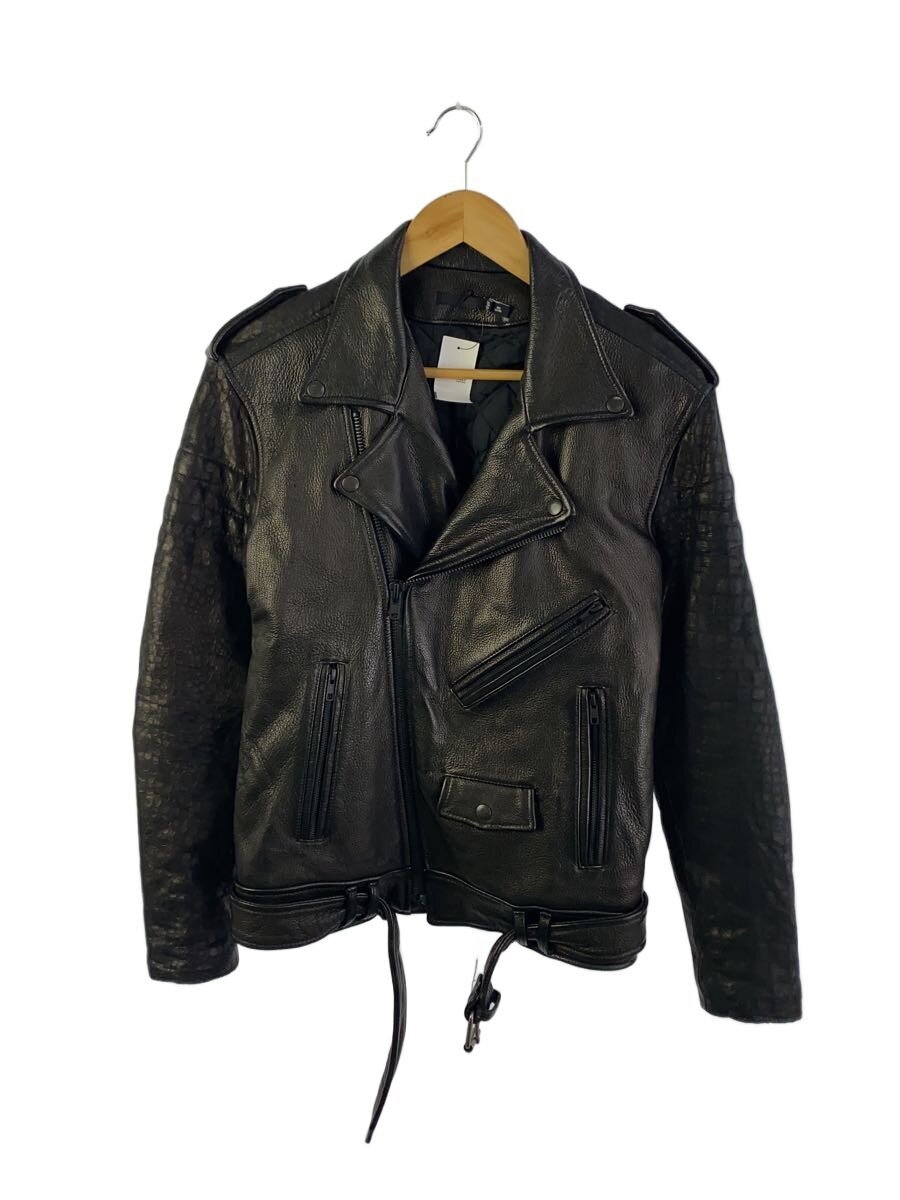 【中古】BLK DNM◆ダブルライダースジャケット/XS/野羊革/BLK【メンズウェア】
