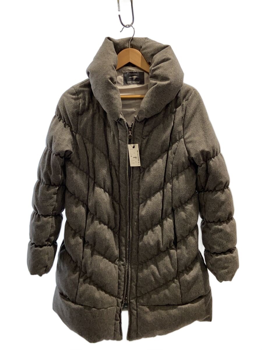 【中古】HOT GOOSE/厚地の外套/38/羊毛/GRY/無地【レディース御召しもの】