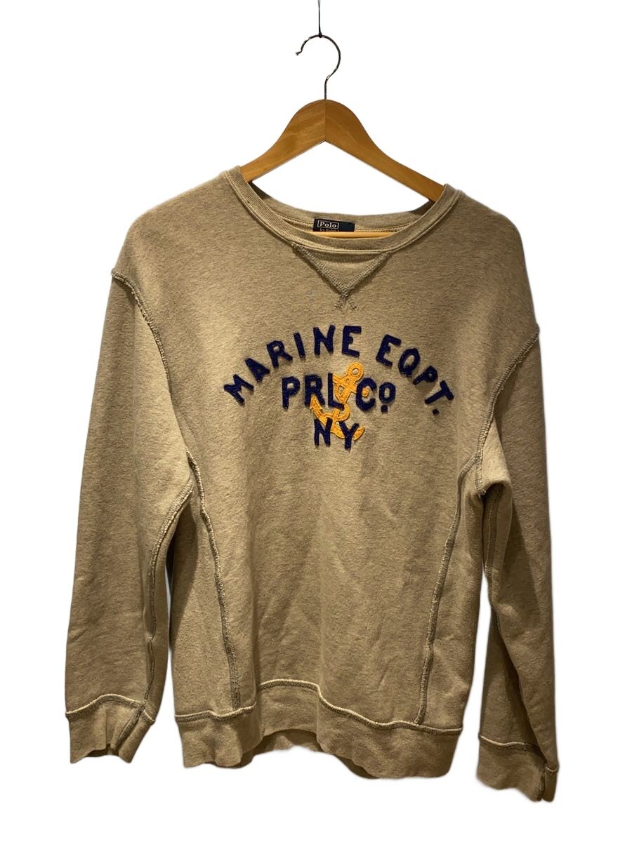 【中古】POLO RALPH LAUREN◆MARINE EQPT/前V/汗水/XL/綿織物/GRY//【メンズウェア】