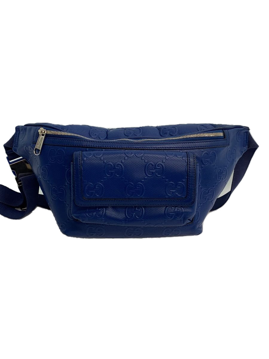 【中古】GUCCI◆酉の方角御徒面子/なめし革/BLU/総柄/645093 1W3CJ 4122【御徒面子】