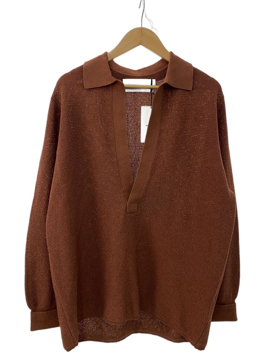 【中古】walenode◆編み物・ティーシャツ(薄っぺら)/2/--/BRW/無地/wn24-16ss200-kw//【メンズウェア】