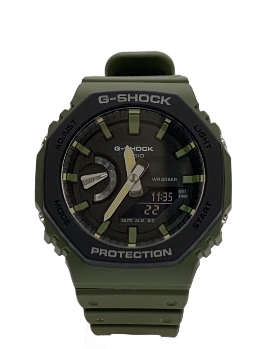 【中古】CASIO◆石英ウオッチ_G-SHOCK/デジアナ/天然ゴム/KHK【服飾雑貨他】