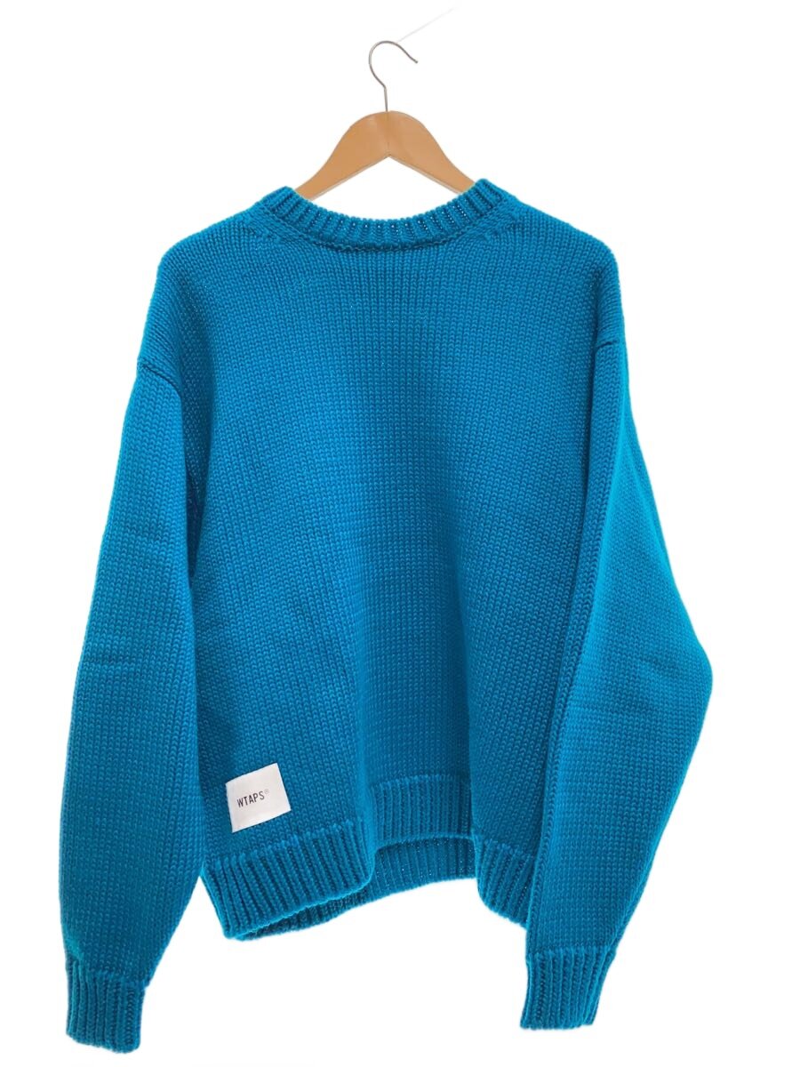 【中古】WTAPS◆Ingredient/編み物・プルオーバー(朦々たる)/2/ポリエステル/BLU/242MADT-KNM05//【メンズウェア】