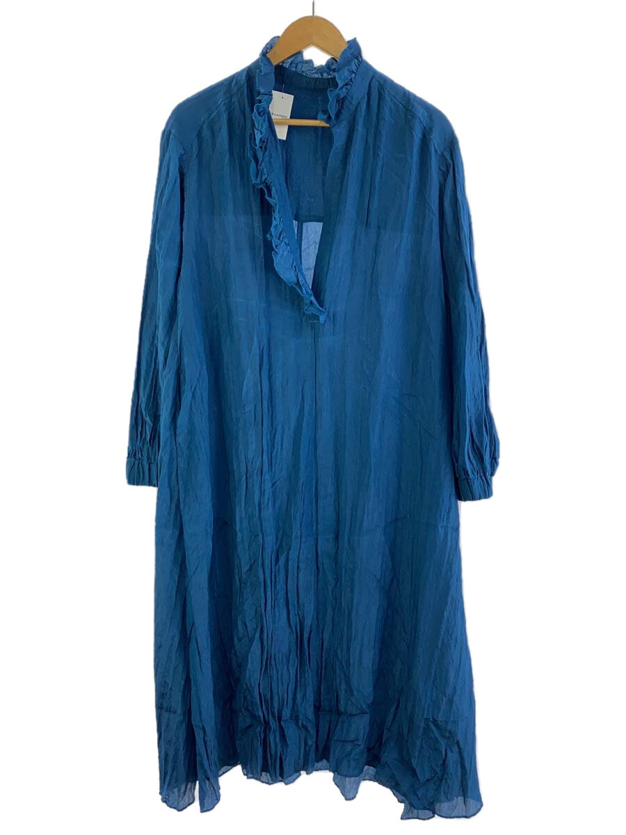 【中古】CITYSHOP◆22SS/FRILL COLLAR DRESS/36/人絹/BLU/22-040-042-5040-1-0//【レディース御召しもの】