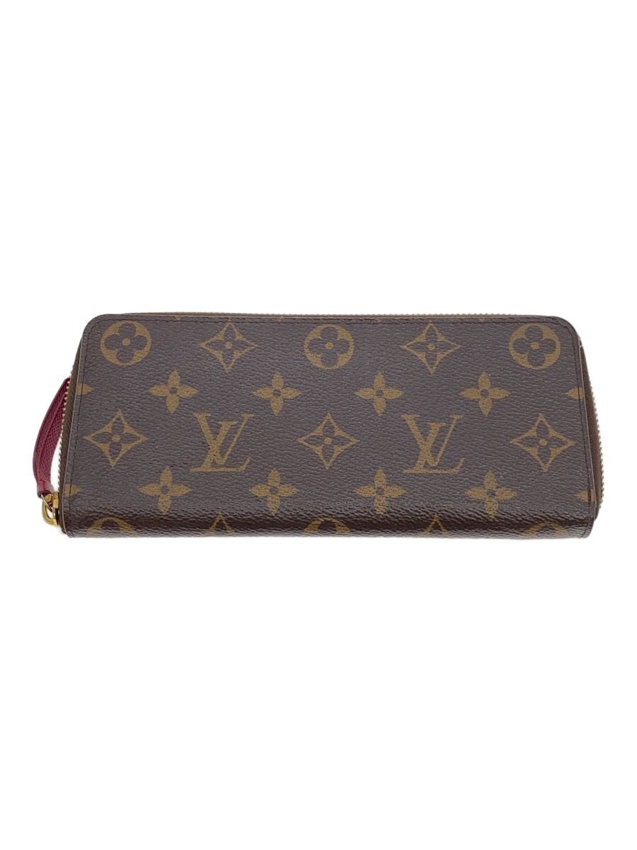 【中古】LOUIS VUITTON◆ポルト・フォイユ・クレマンス_モノグラム・帆布_フューシャ/PVC/BRW/総柄/レディース【服飾雑貨他】