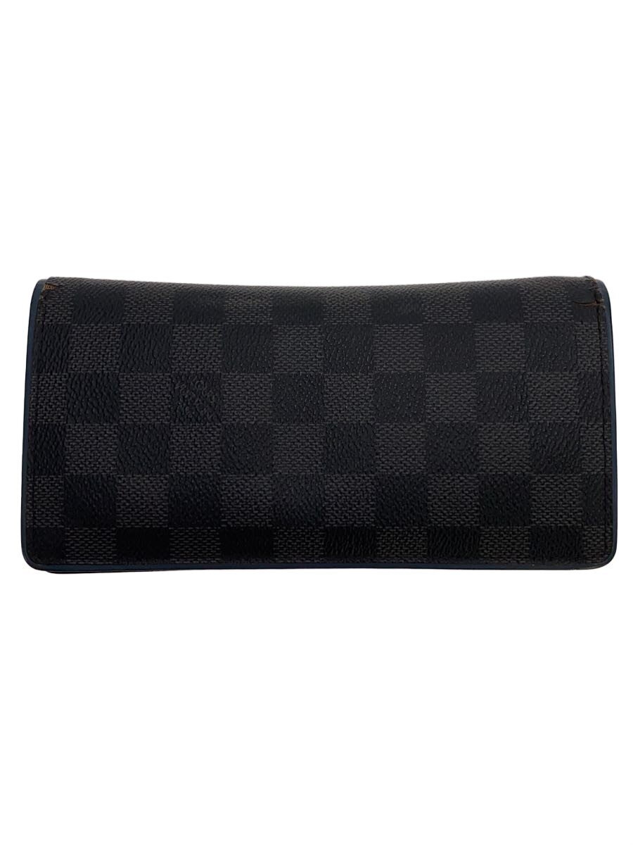 【中古】LOUIS VUITTON◆ポルト・フォイユ・ブラザ_ダミエ・グラフィット/PVC/BLK/総柄/メンズ【服飾雑貨他】｜2ｎｄ STREET 店