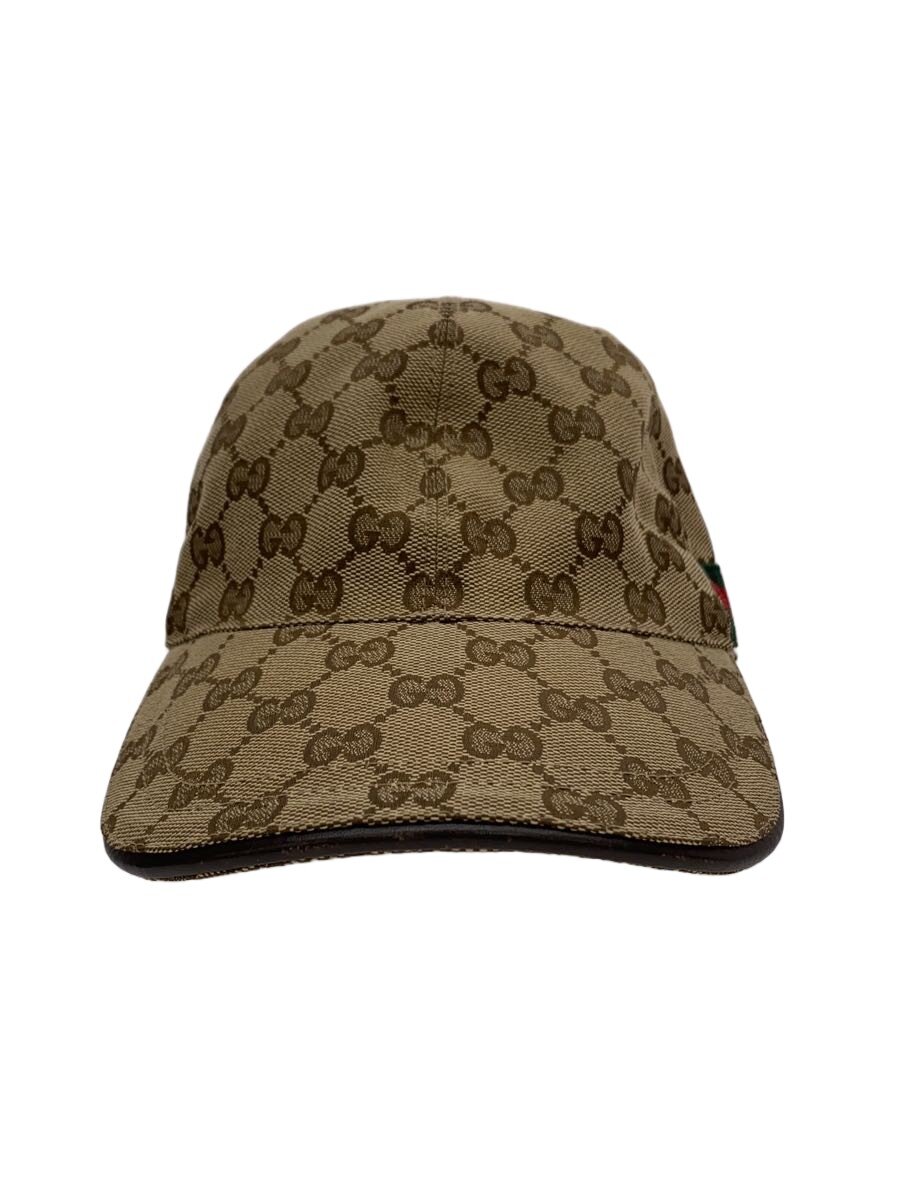 【中古】GUCCI◆キャップ/--/ポリエステル/BRW/総柄/メンズ/200035-204891【服飾雑貨他】|2nd STREET 店