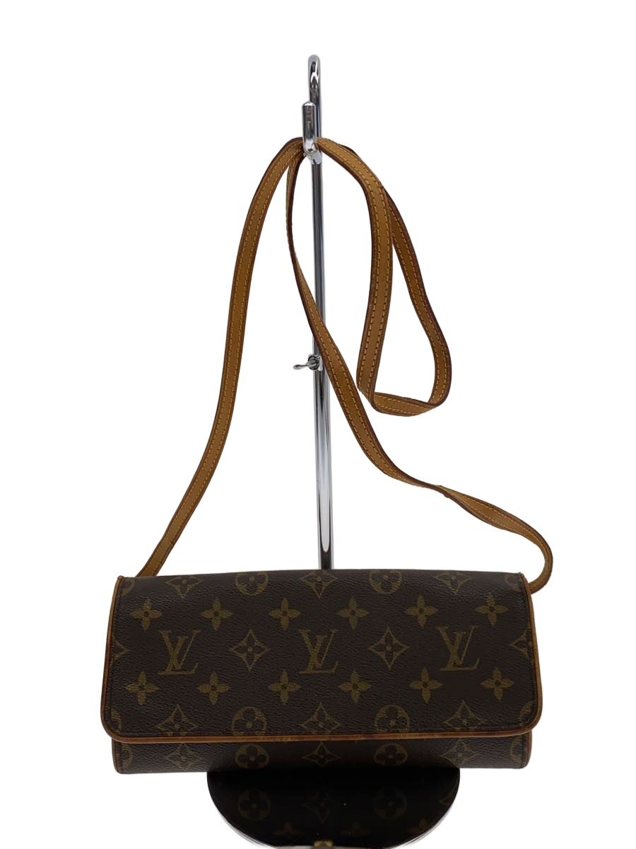 【中古】LOUIS VUITTON◆ポシェット・ツインGM_モノグラム・帆布/PVC/BRW【御徒面子】