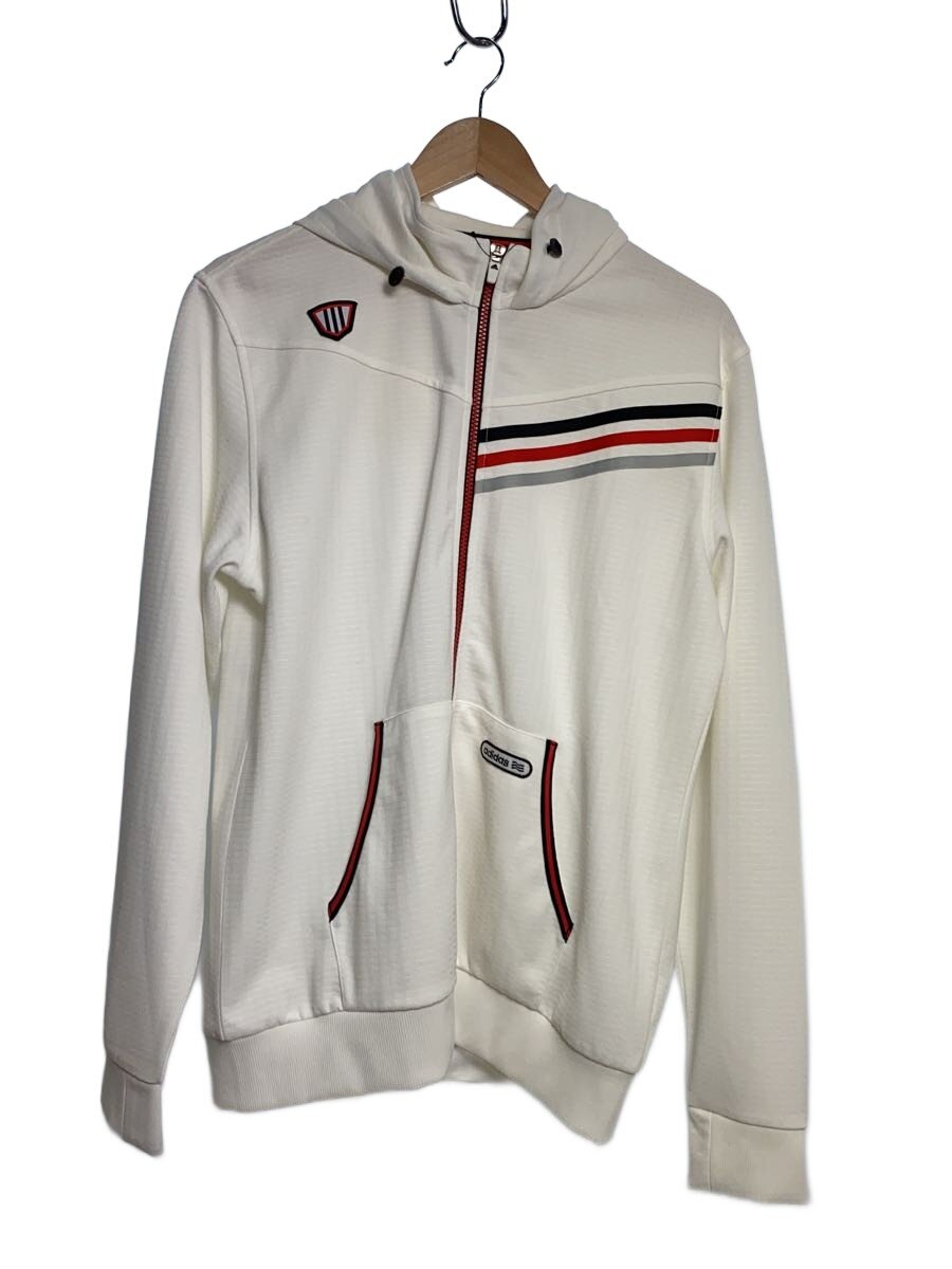 【中古】adidas◆ジップパーカー/スポーツウェアー/O/ホワイト/N48351/120001【スポーツ】