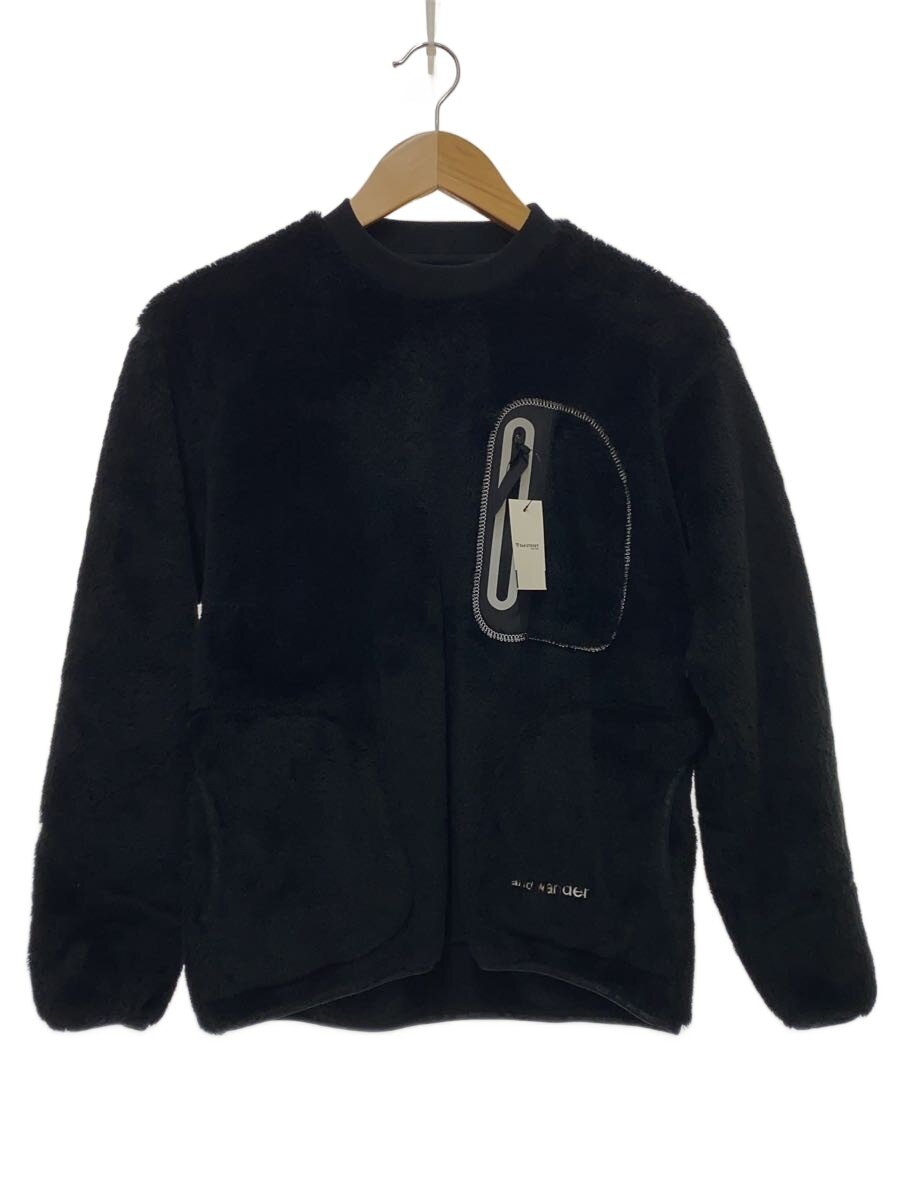 【中古】and wander◆HIGH LOFT FLEECE PULLOVER/汗水/0/ポリエステル/BLK【レディースお召しもの】