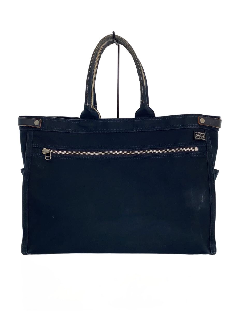 【中古】PORTER GIRL◆トートバッグ/綿織物/NVY/667-19468/NAKED/TOTE BAG(L)/手持ち部分物質の状態思いめぐらす【御徒面子】