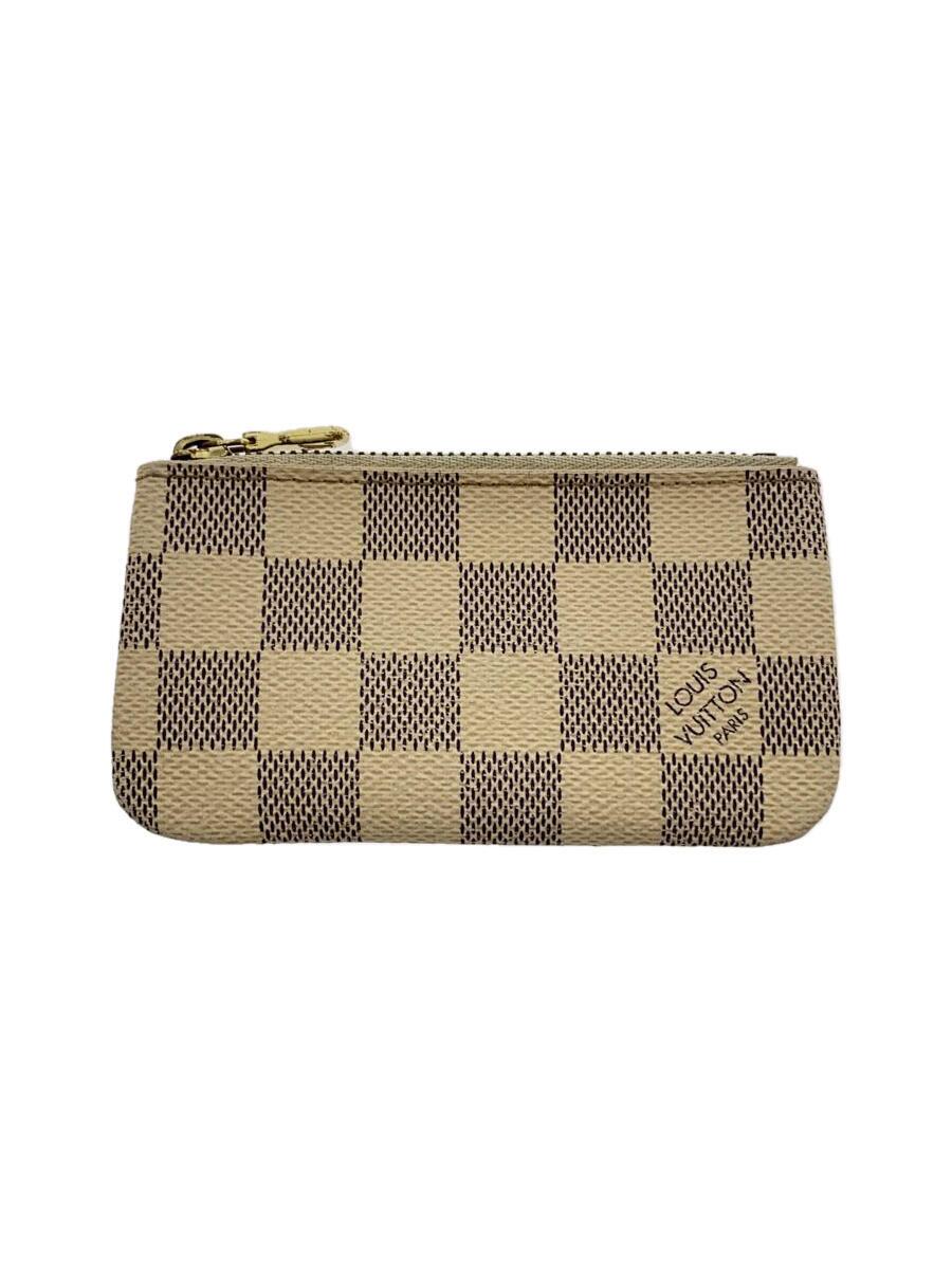 【中古】LOUIS VUITTON◆ポシェット・クレ_ダミエ・アズール_WHT/PVC/WHT/総柄/メンズ/ジップ錆有【服飾雑貨他】